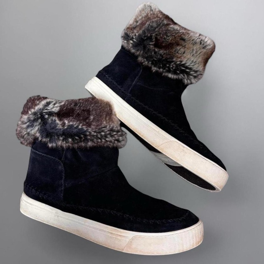 Toms Black Faux-Fur-Lined Boots